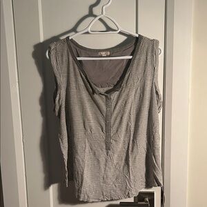 GAP Gray and White Striped Tank Top